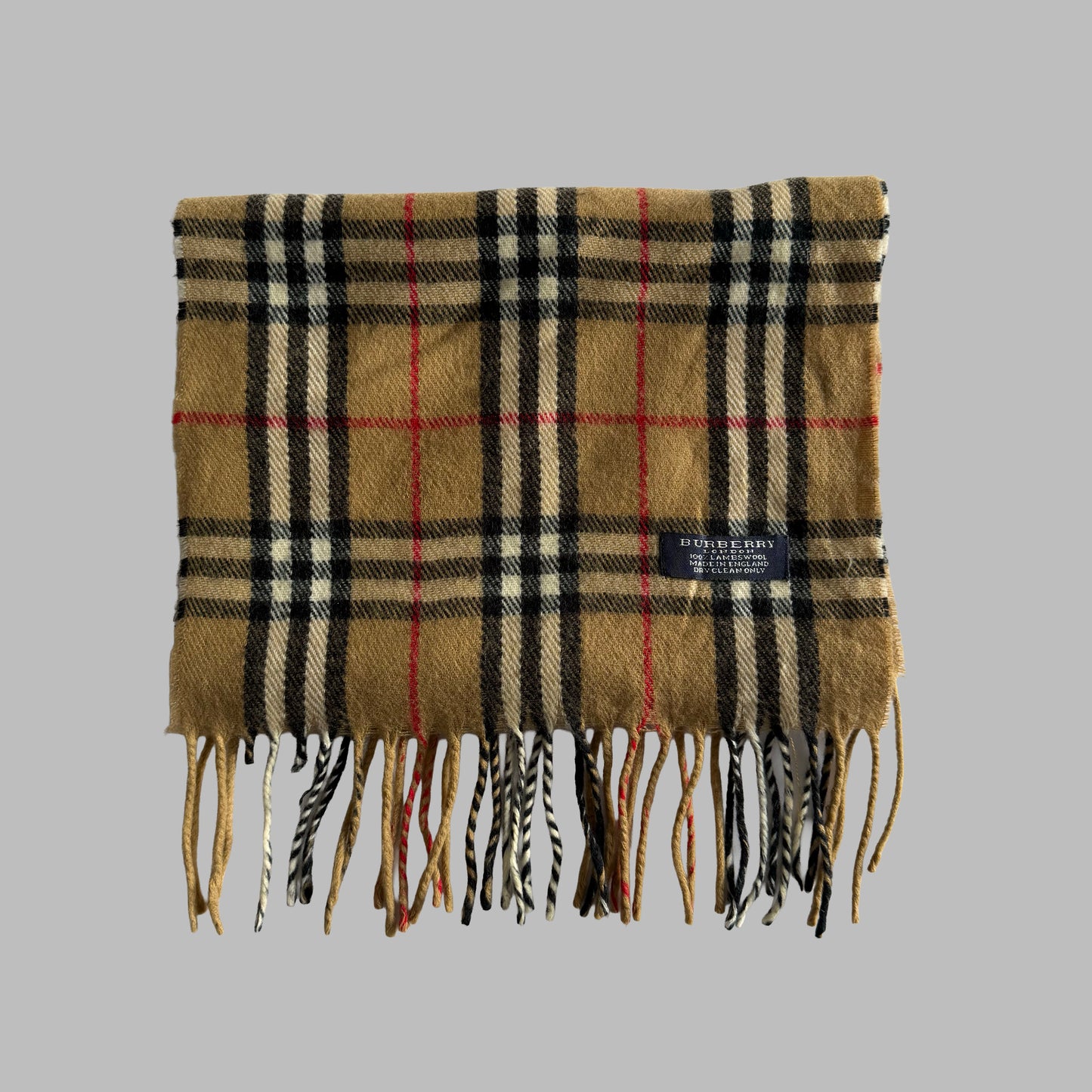 90s Burberry Lambswool Nova Check Scarf