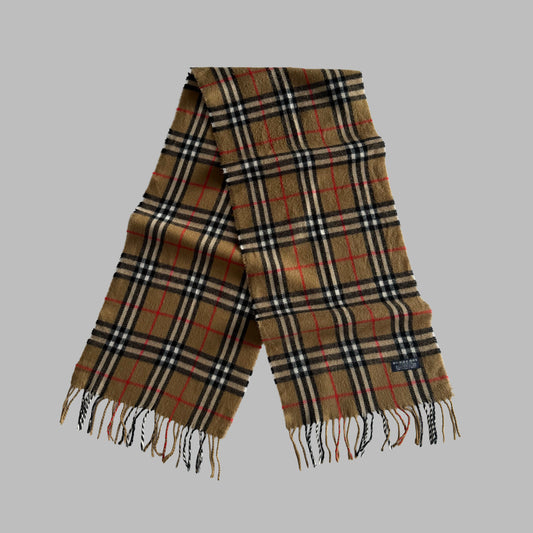 90s Burberry Lambswool Nova Check Scarf