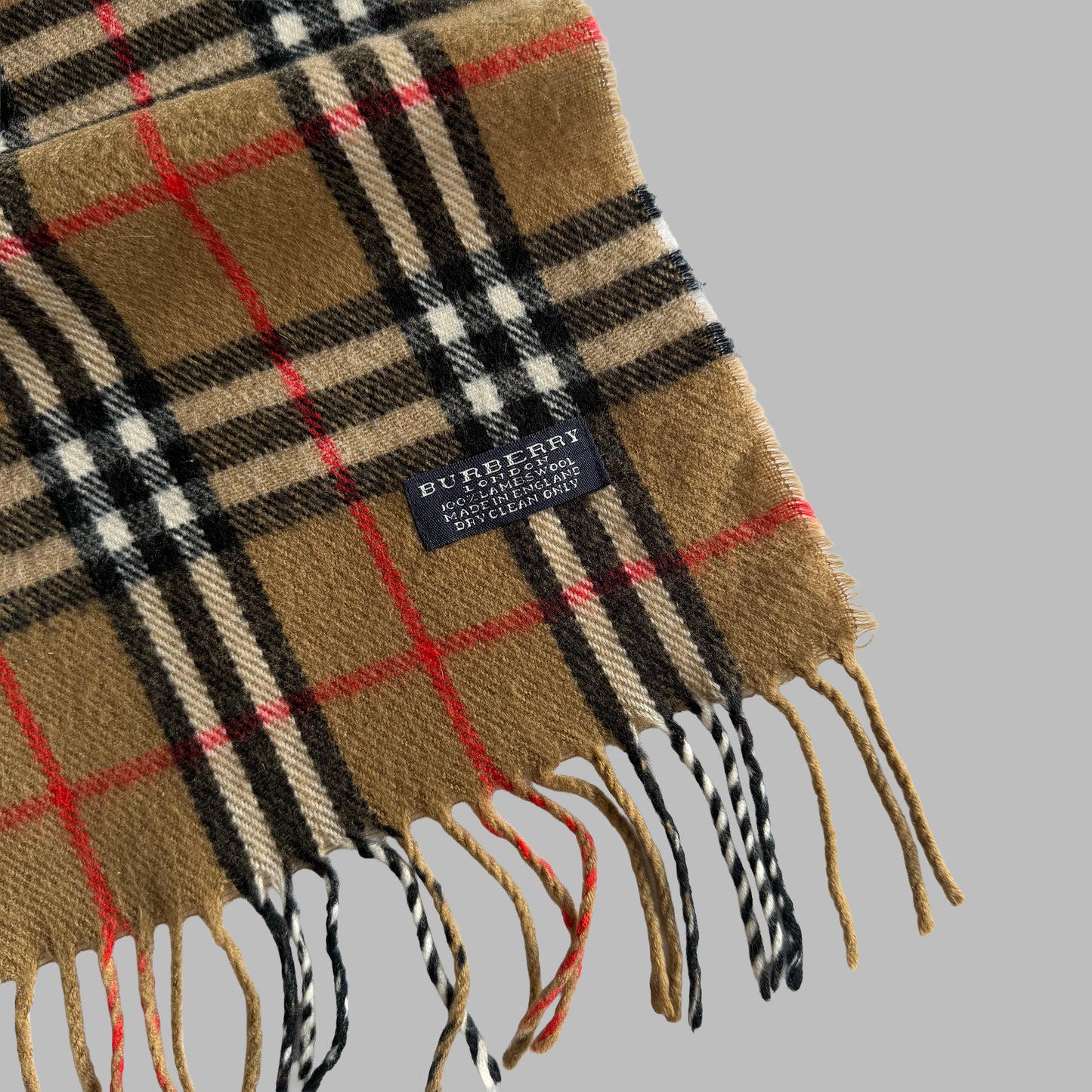 90s Burberry Lambswool Nova Check Scarf