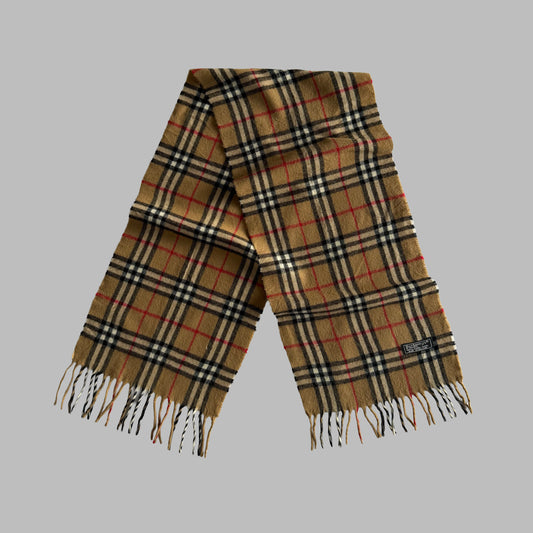 90s Burberry Lambswool Nova Check Scarf