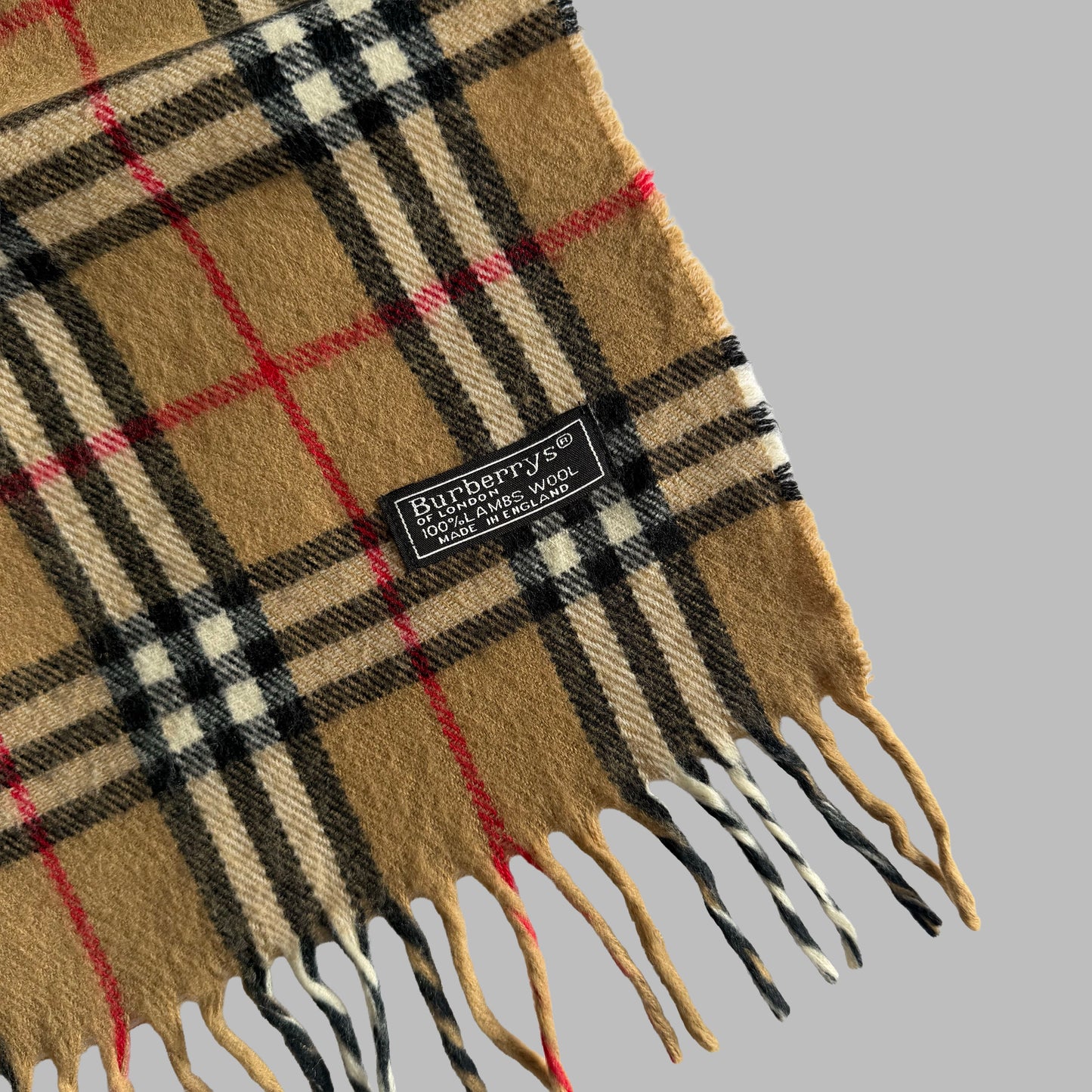 90s Burberry Lambswool Nova Check Scarf