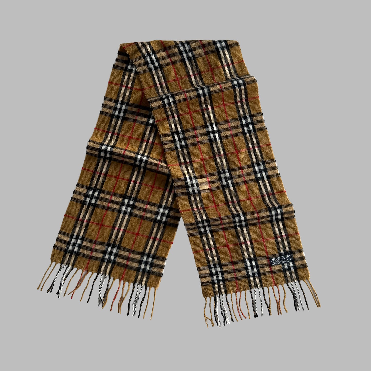 90s Burberry Lambswool Nova Check Scarf