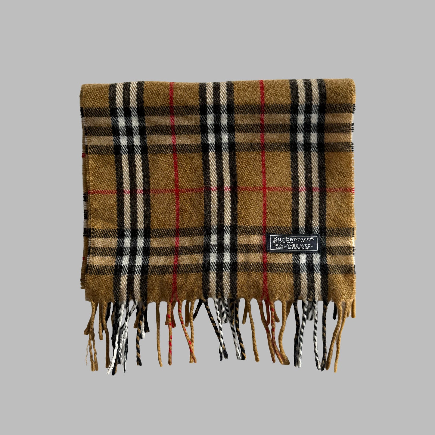 90s Burberry Lambswool Nova Check Scarf