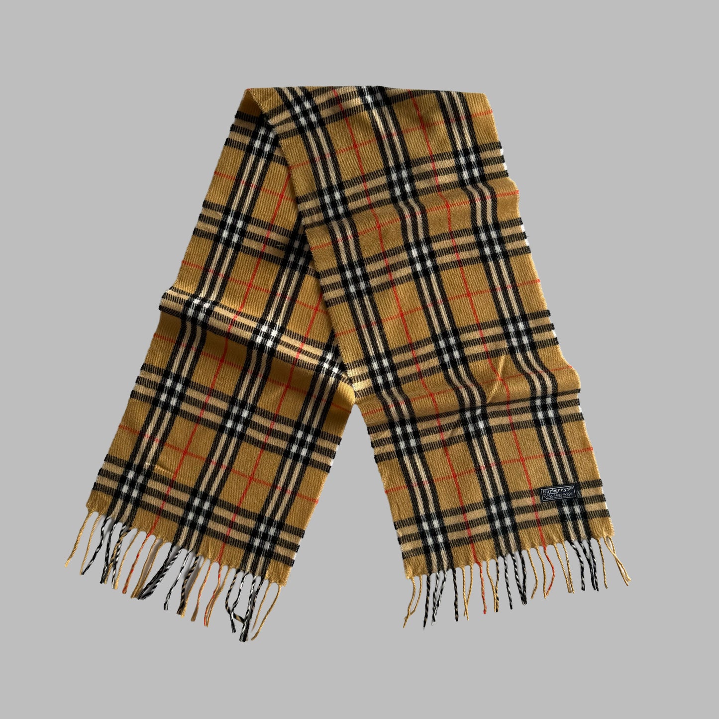 90s Burberry Lambswool Nova Check Scarf