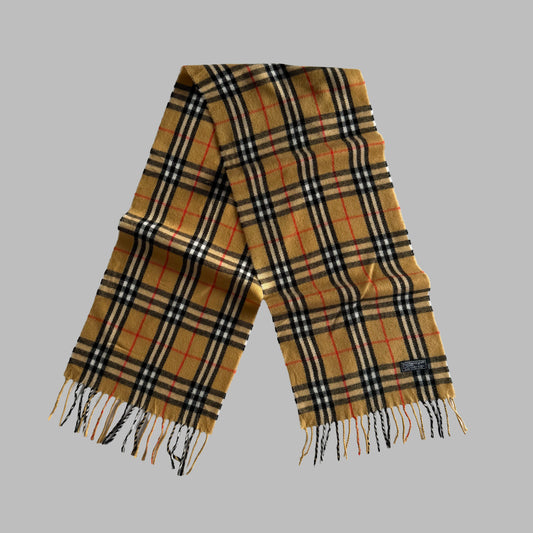 90s Burberry Lambswool Nova Check Scarf