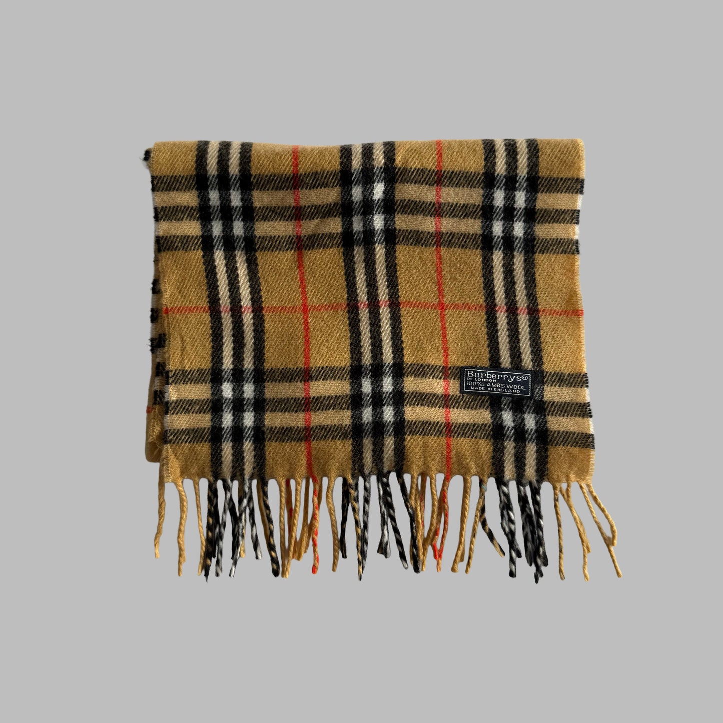 90s Burberry Lambswool Nova Check Scarf