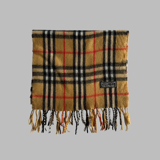 90s Burberry Lambswool Nova Check Scarf