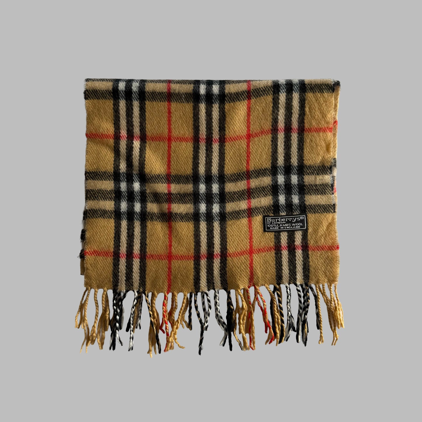 90s Burberry Lambswool Nova Check Scarf