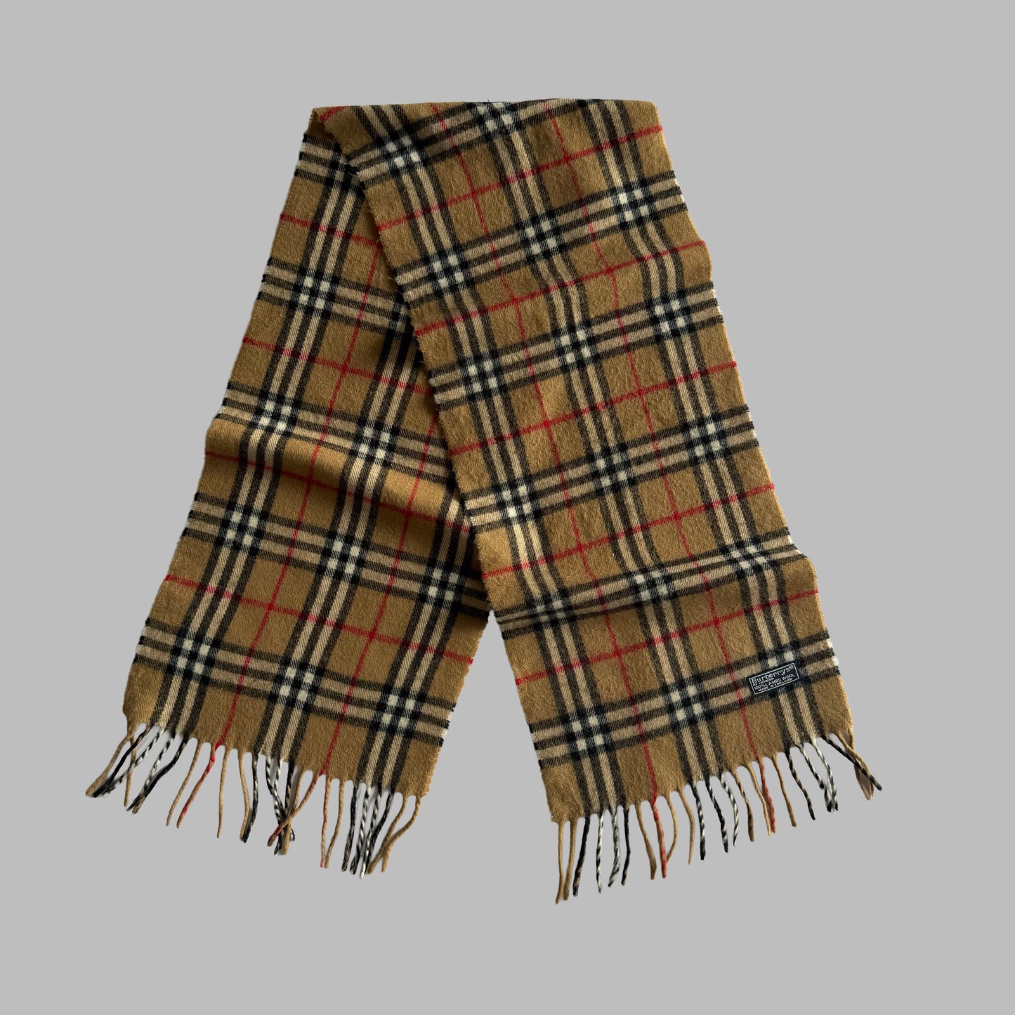 90s Burberry Lambswool Nova Check Scarf