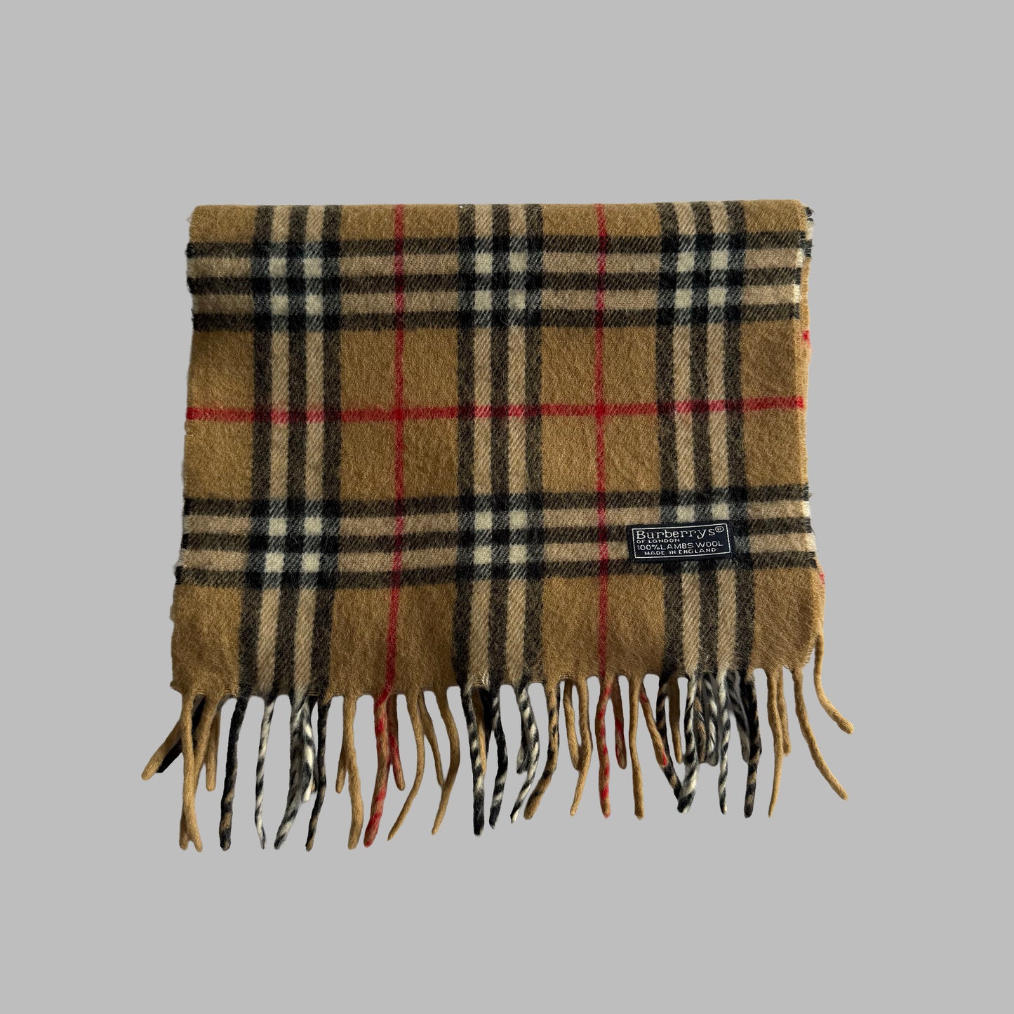 90s Burberry Lambswool Nova Check Scarf