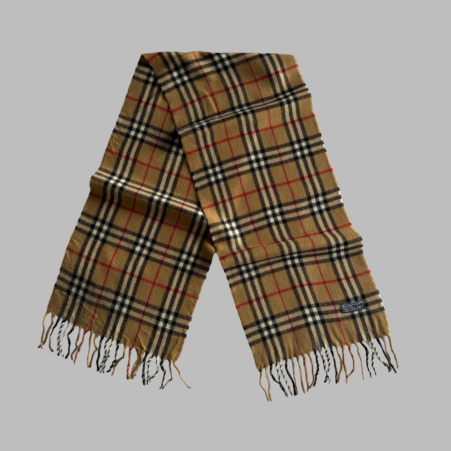 90s Burberry Lambswool Nova Check Scarf
