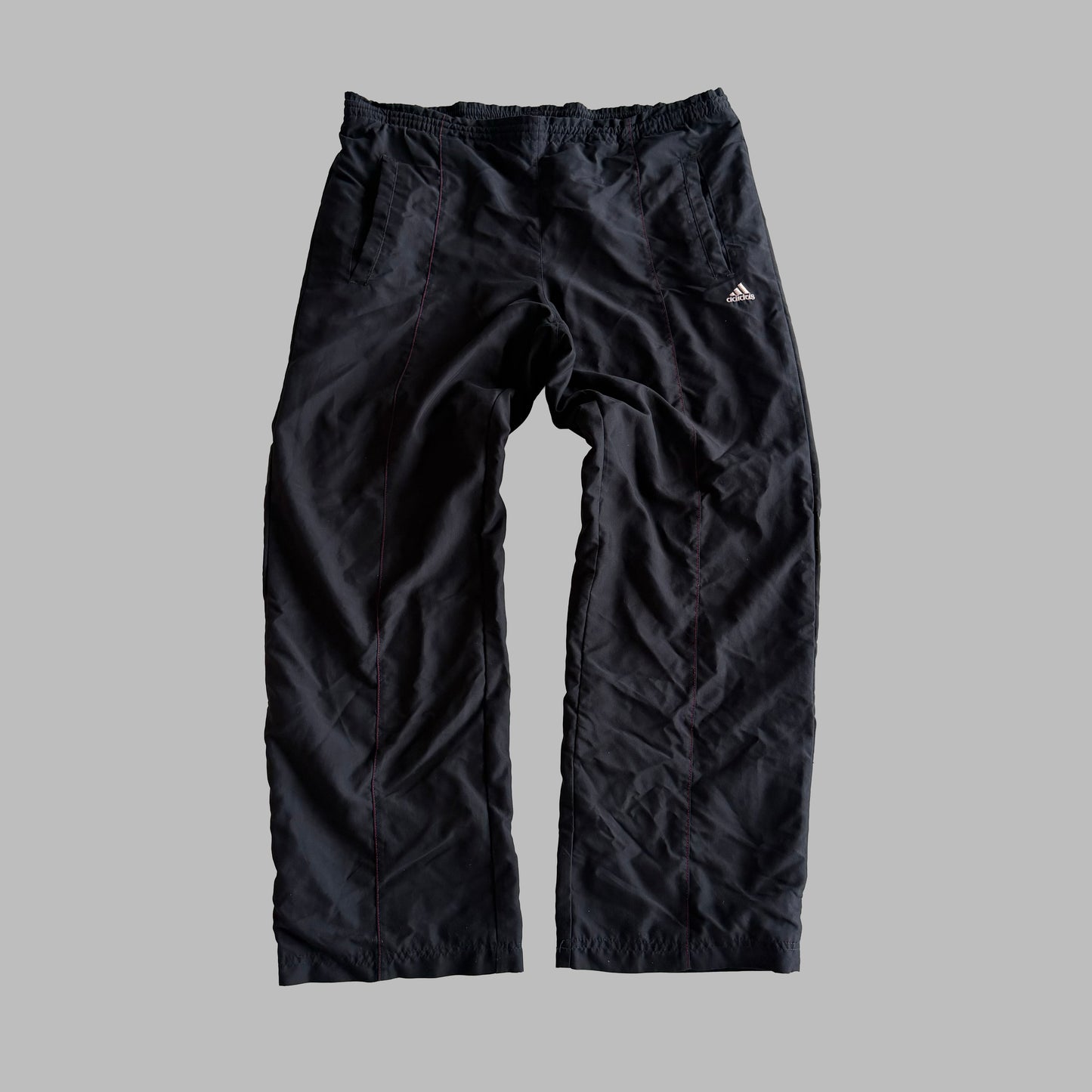 Y2K Adidas Striped Wide Leg Track Pants - S