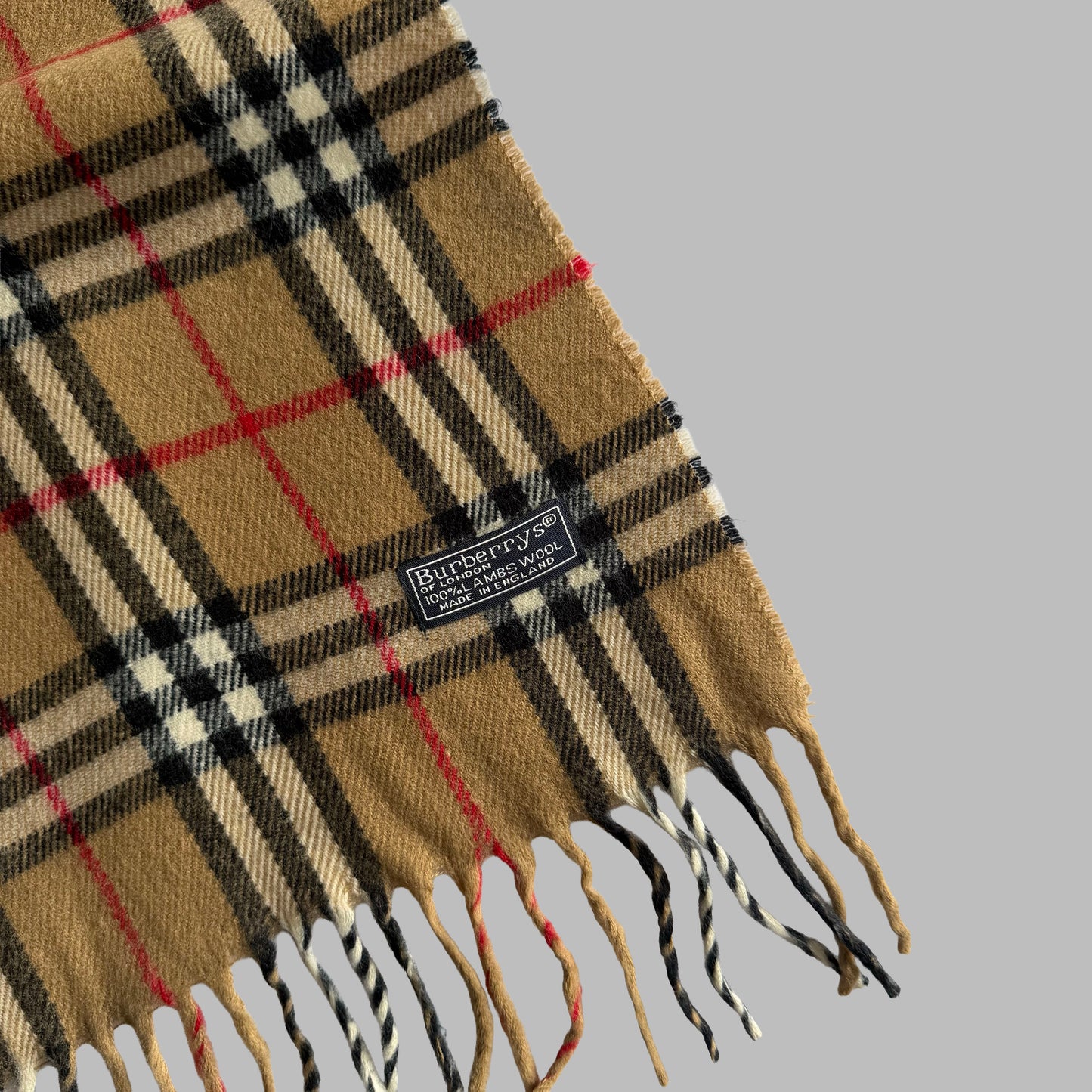 90s Burberry Lambswool Nova Check Scarf