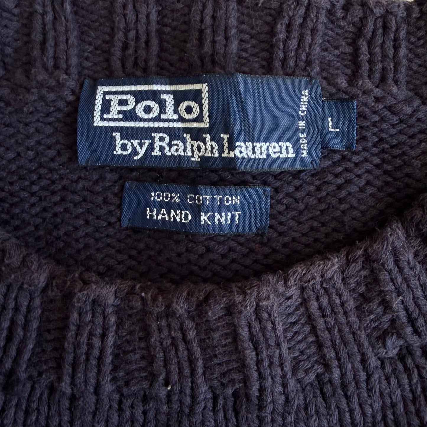 90s Polo Ralph Lauren Sitting Bear Heavy Knit - L