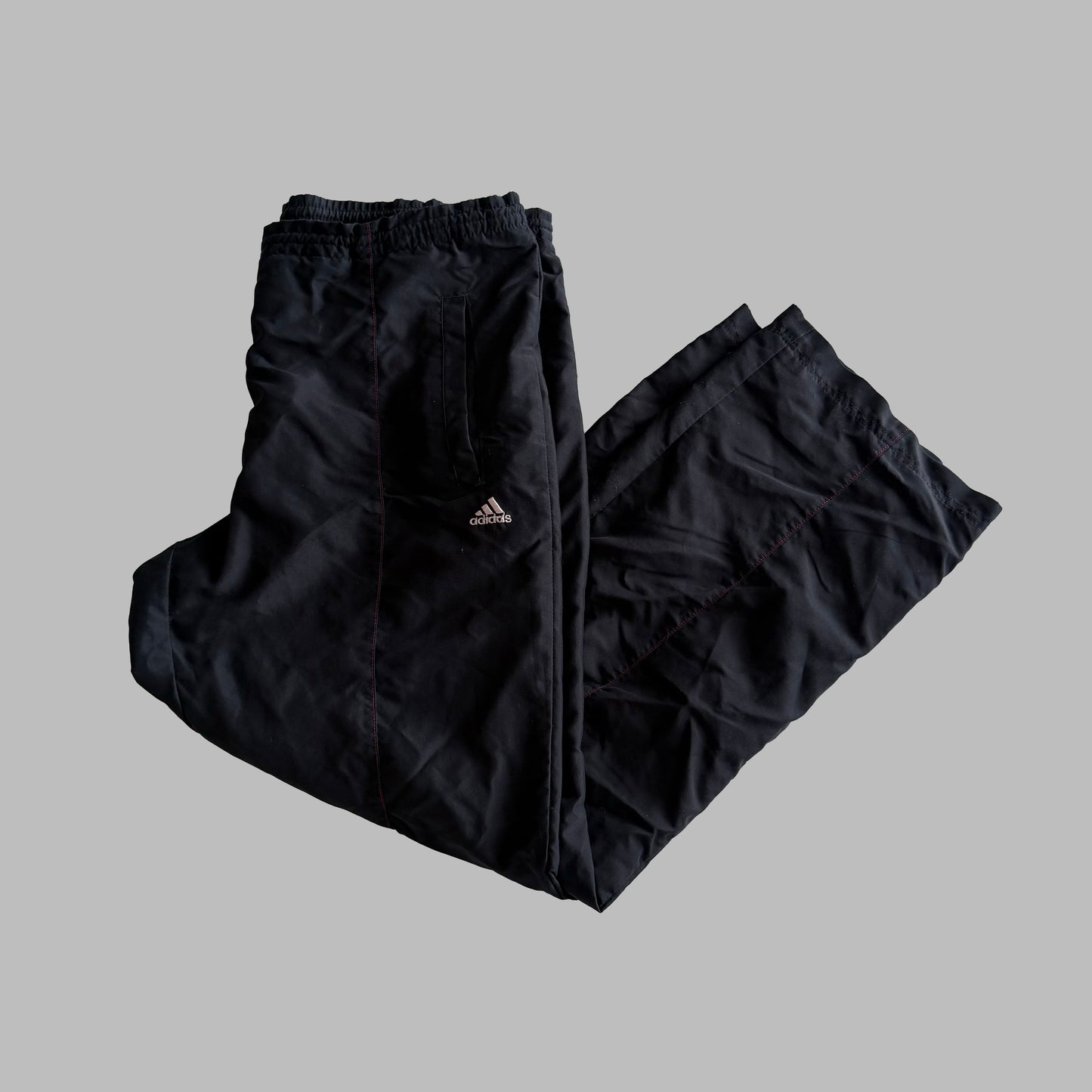 Y2K Adidas Striped Wide Leg Track Pants - S