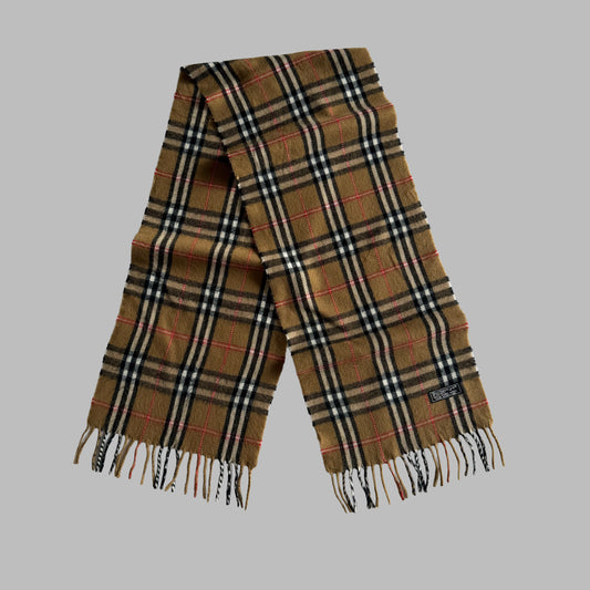 90s Burberry Lambswool Nova Check Scarf