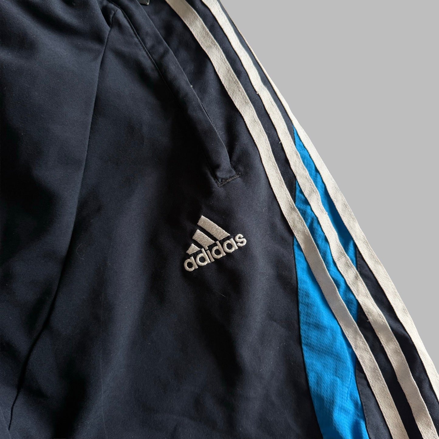 Y2K Adidas Three Stripe Baggy Track Pants - M