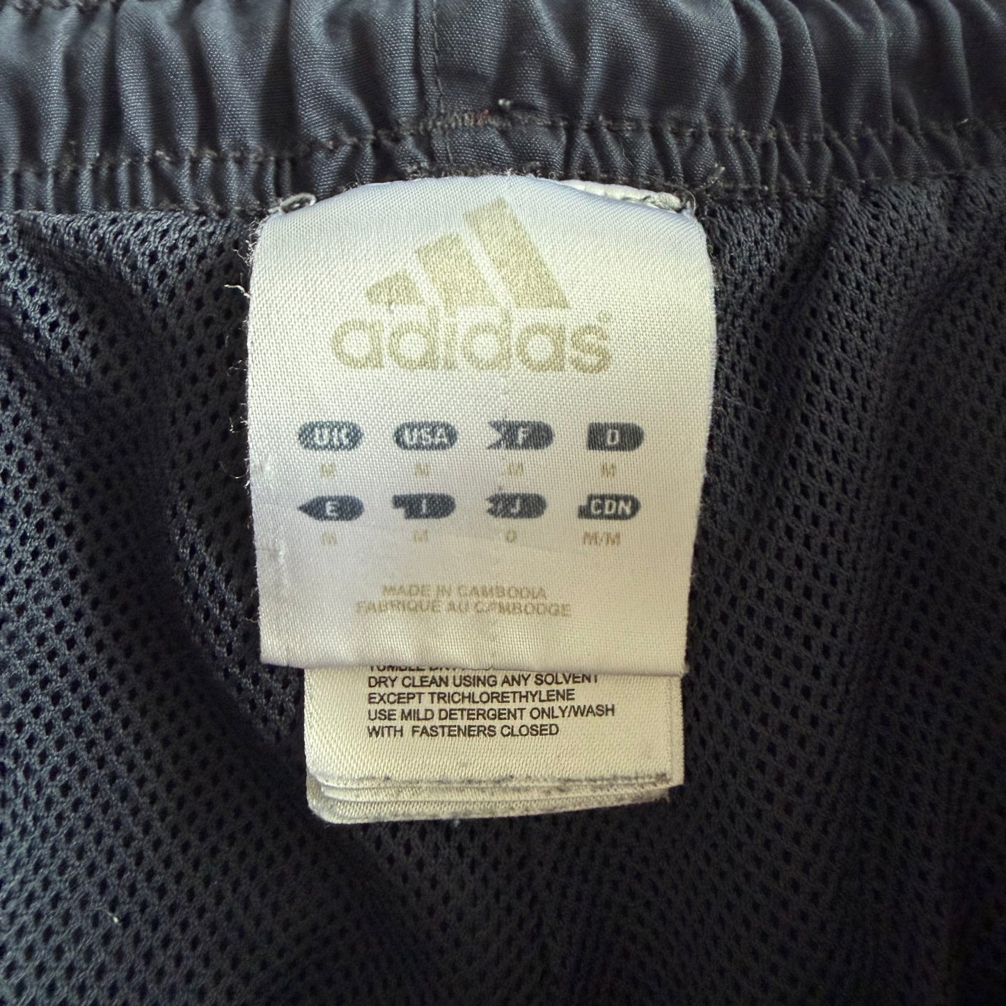 Y2K Adidas Three Stripe Baggy Track Pants - M