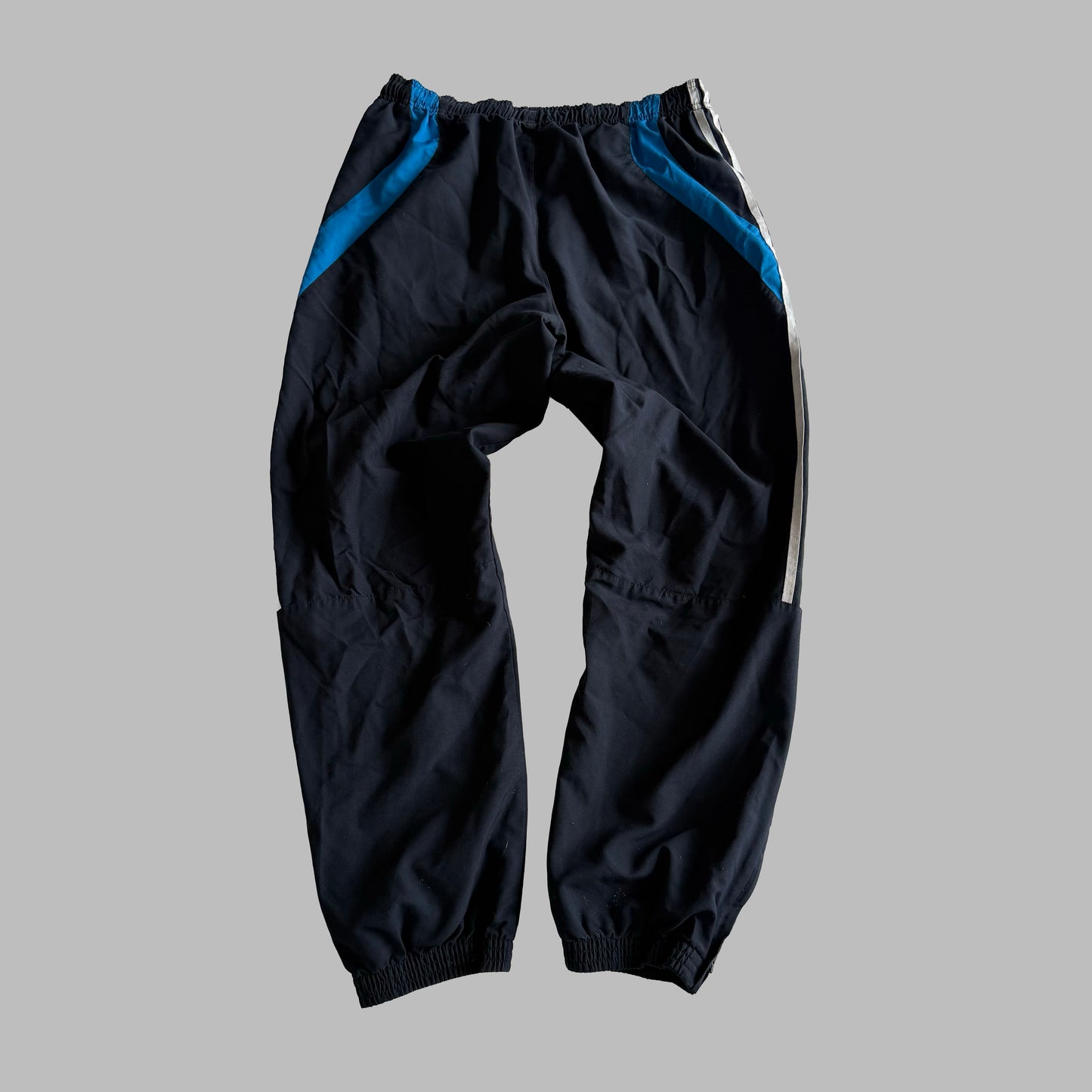 Y2K Adidas Three Stripe Baggy Track Pants - M