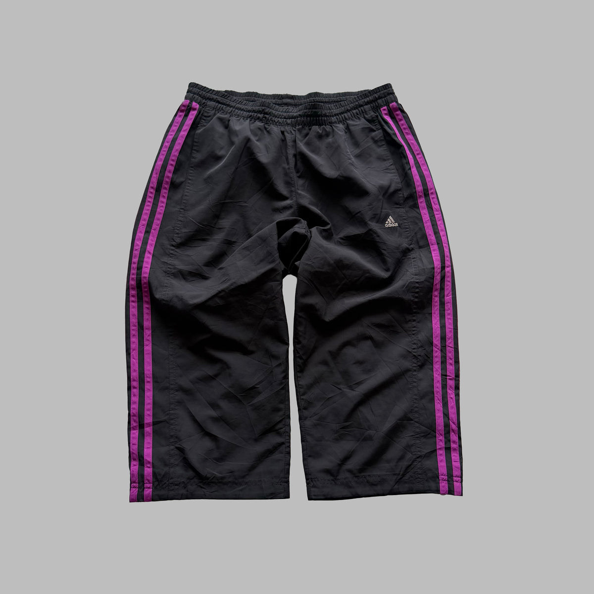 Y2K Adidas Three Stripe Baggy Capris - XS