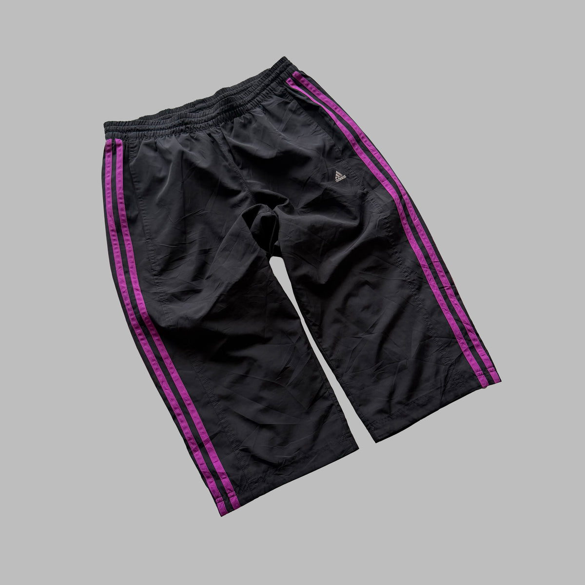 Y2K Adidas Three Stripe Baggy Capris - XS