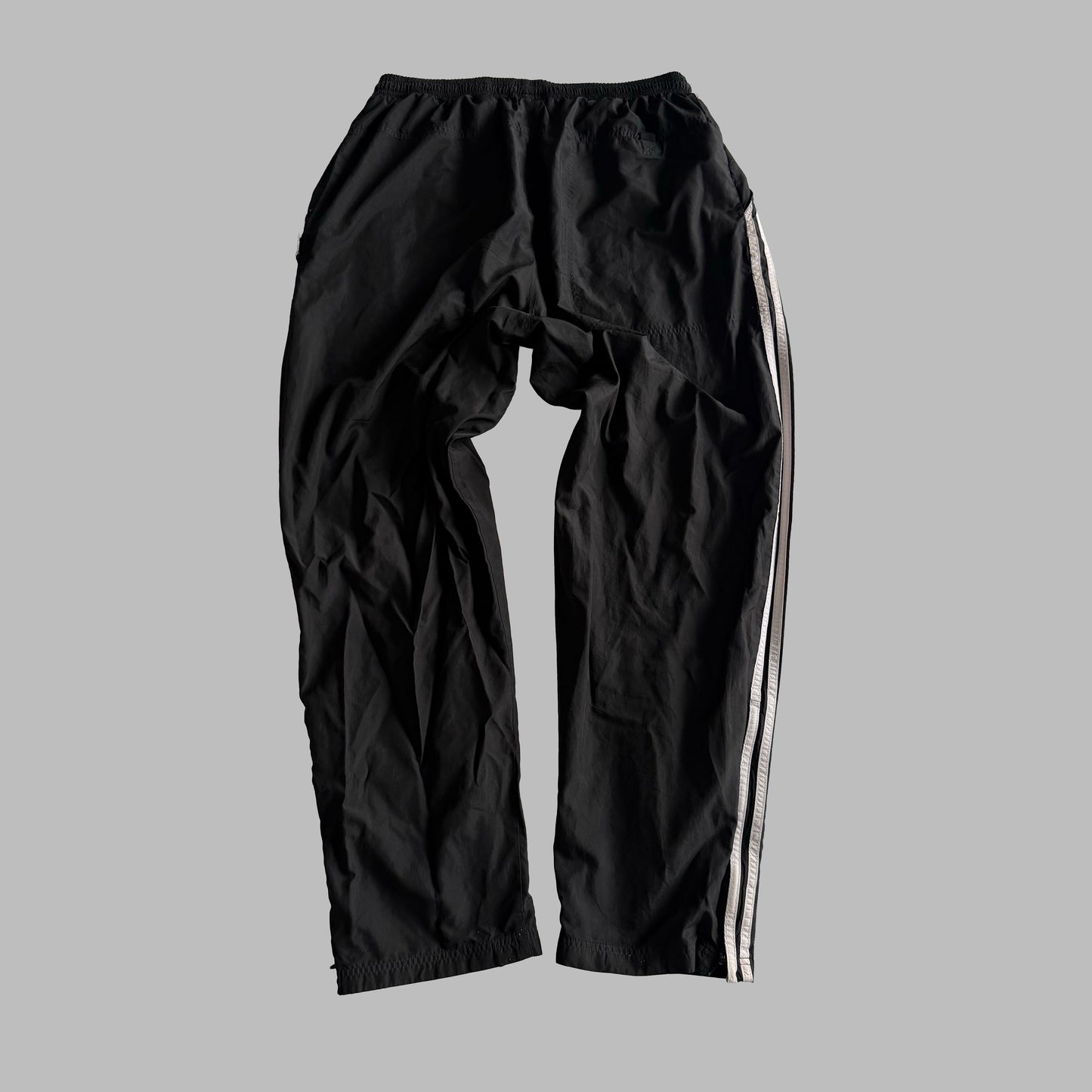 Y2K Adidas Three Stripe Straight Leg Track Pants - M