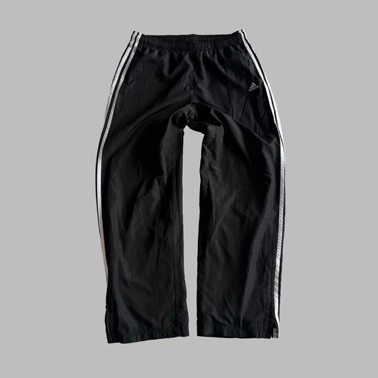 Y2K Adidas Three Stripe Wide Leg Track Pants - M