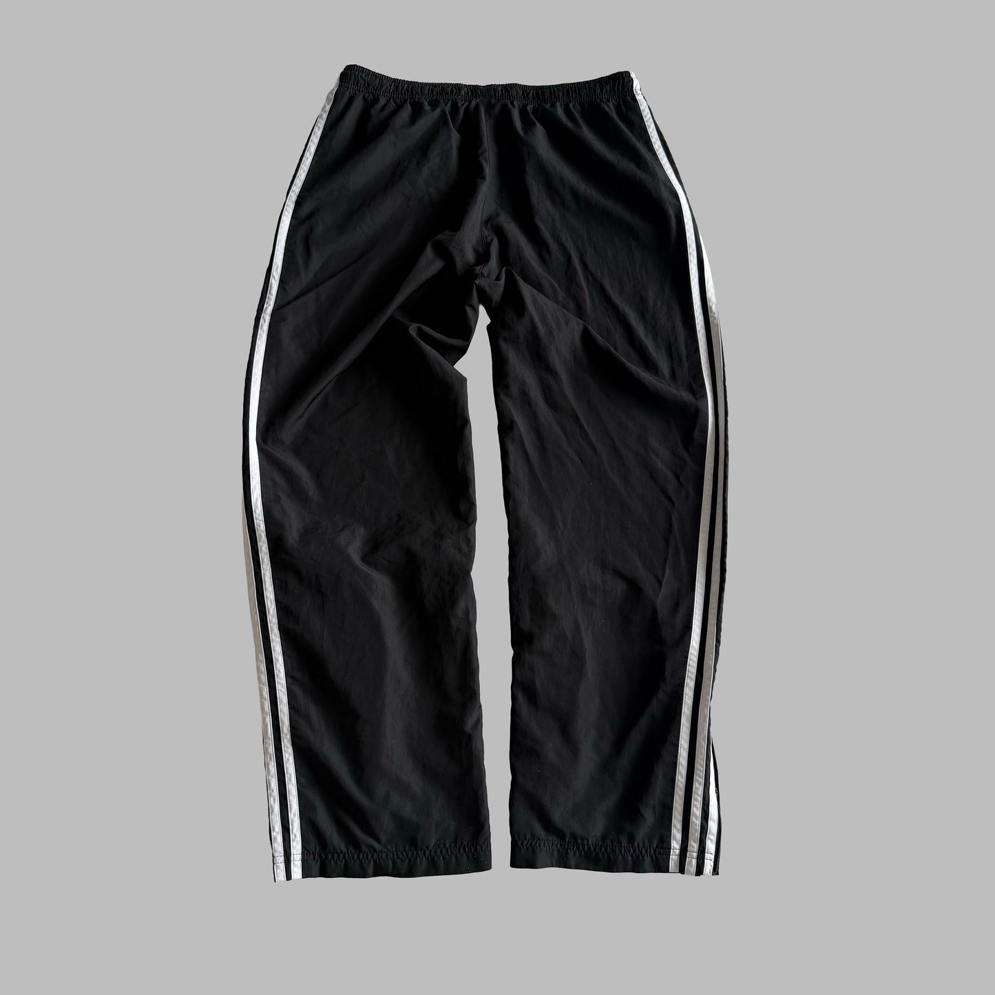 Y2K Adidas Three Stripe Wide Leg Track Pants - M