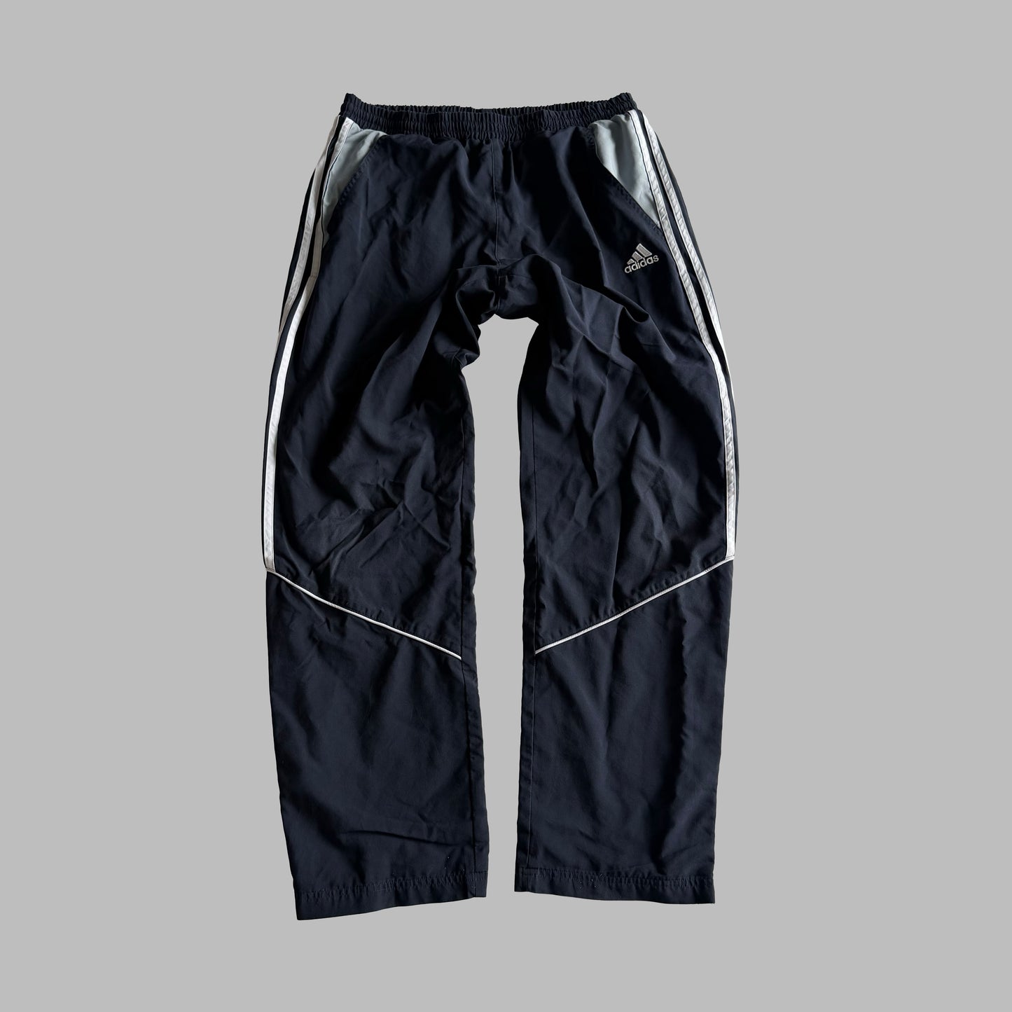 Y2K Adidas Three Stripe Straight Leg Track Pants - S