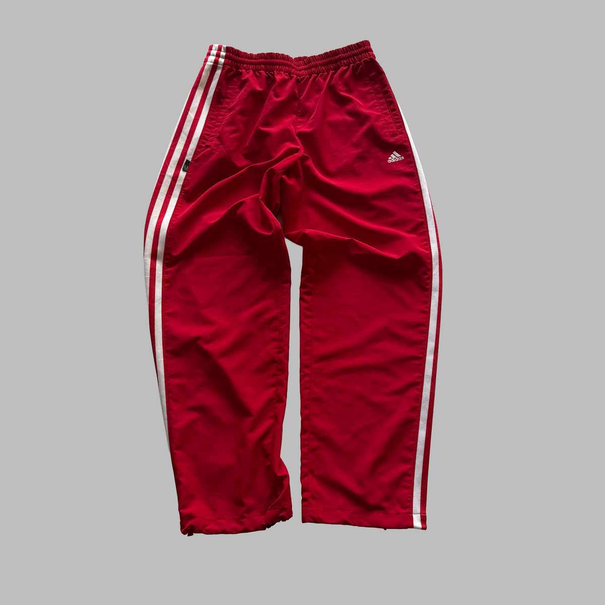 Y2K Adidas Three Stripe Baggy Track Pants - S