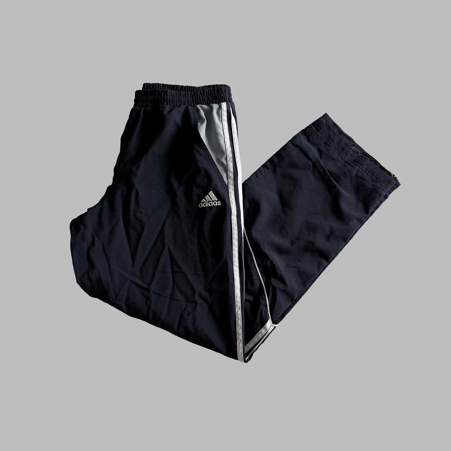 Y2K Adidas Three Stripe Straight Leg Track Pants - S