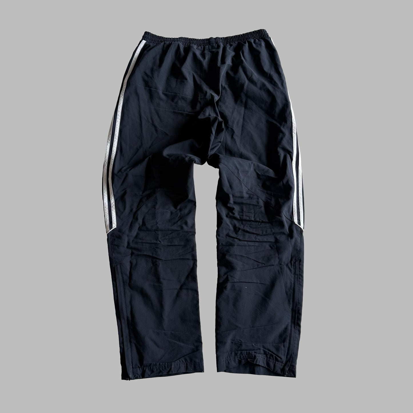 Y2K Adidas Three Stripe Straight Leg Track Pants - S