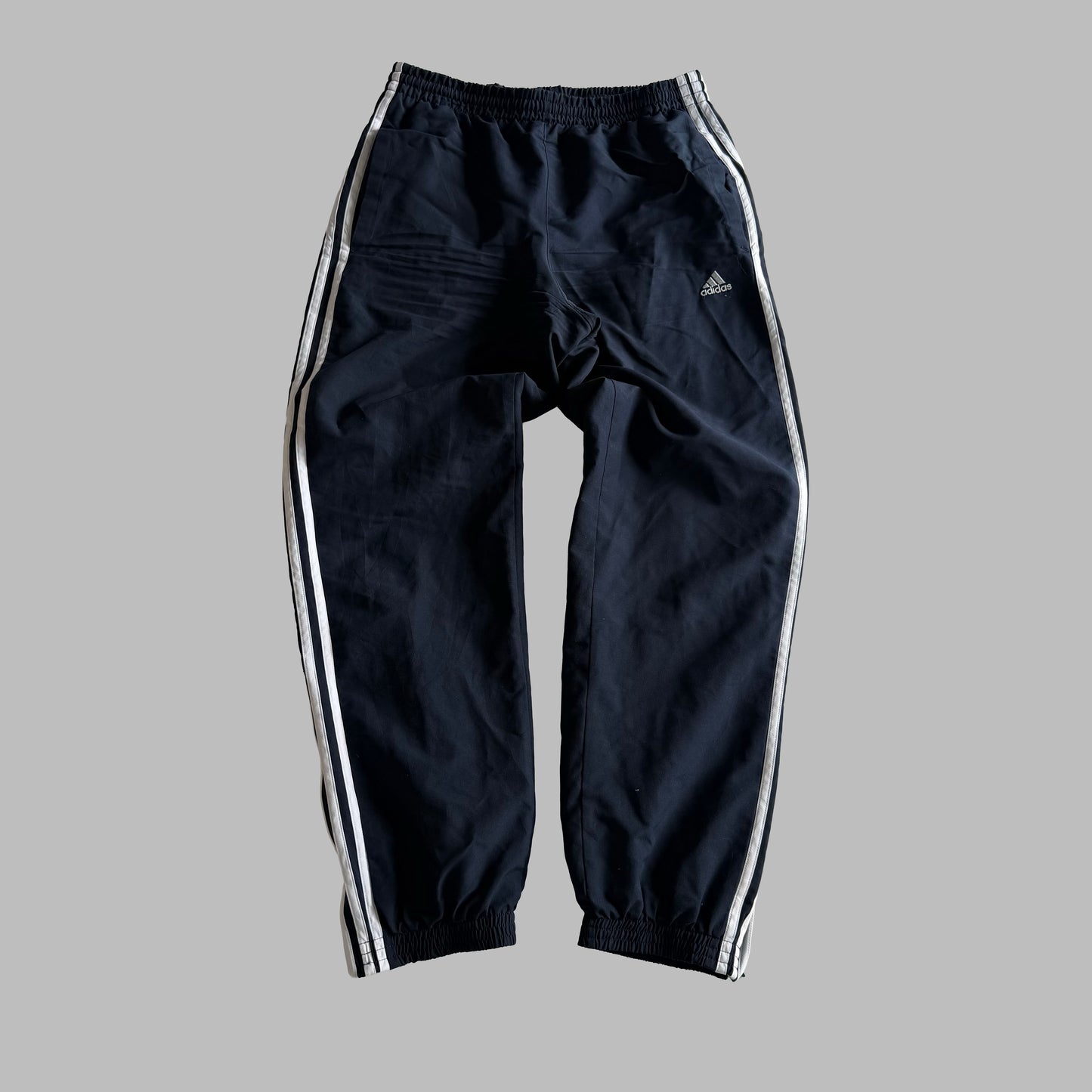 Y2K Adidas Three Stripe Baggy Track Pants - S