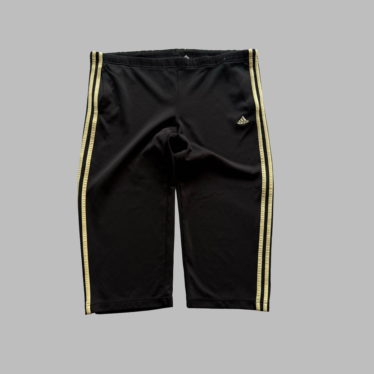 Y2K Adidas Three Stripe Wide Leg 3/4 Track Pants - L