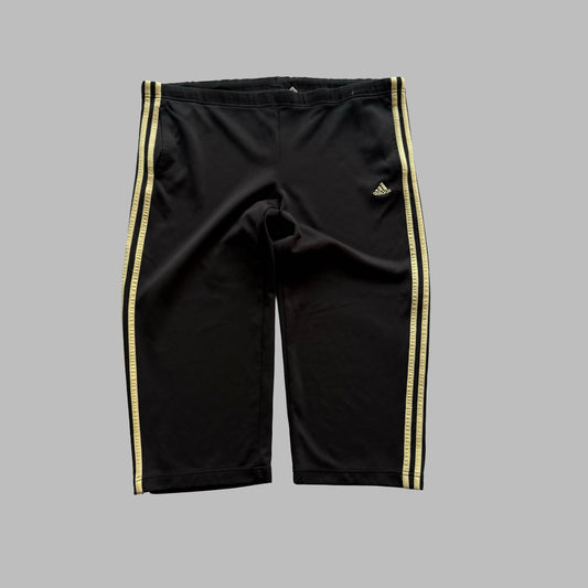 Y2K Adidas Three Stripe Wide Leg 3/4 Track Pants - L