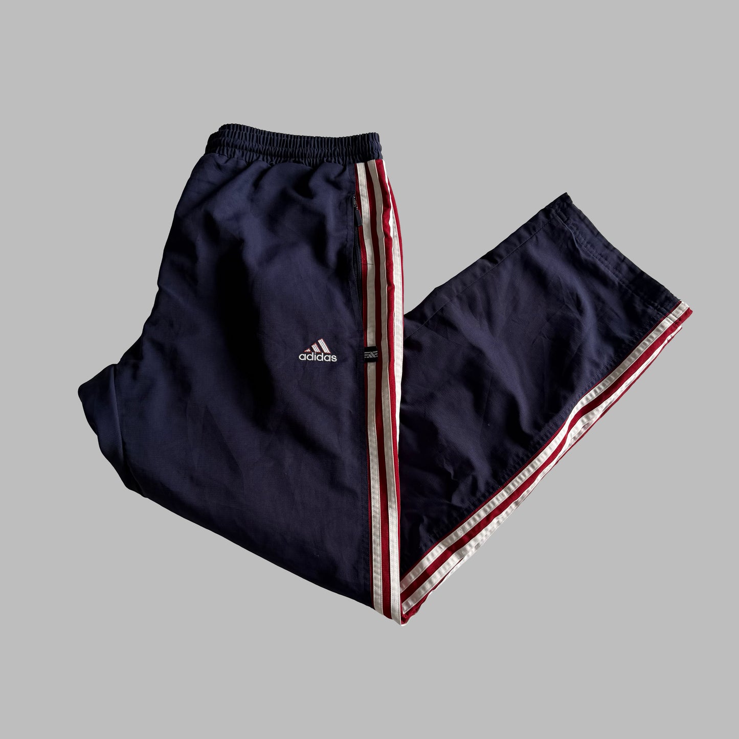 90s Adidas Striped Straight Leg Track Pants - L