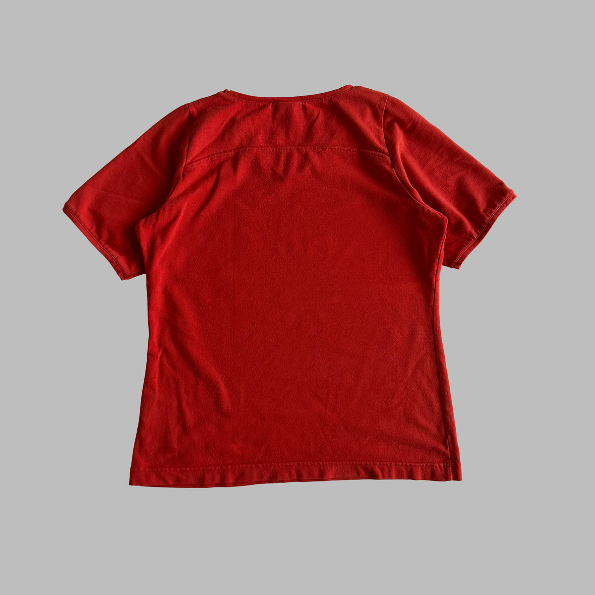 Y2K Adidas Minimal V-Neck Baby Tee - M