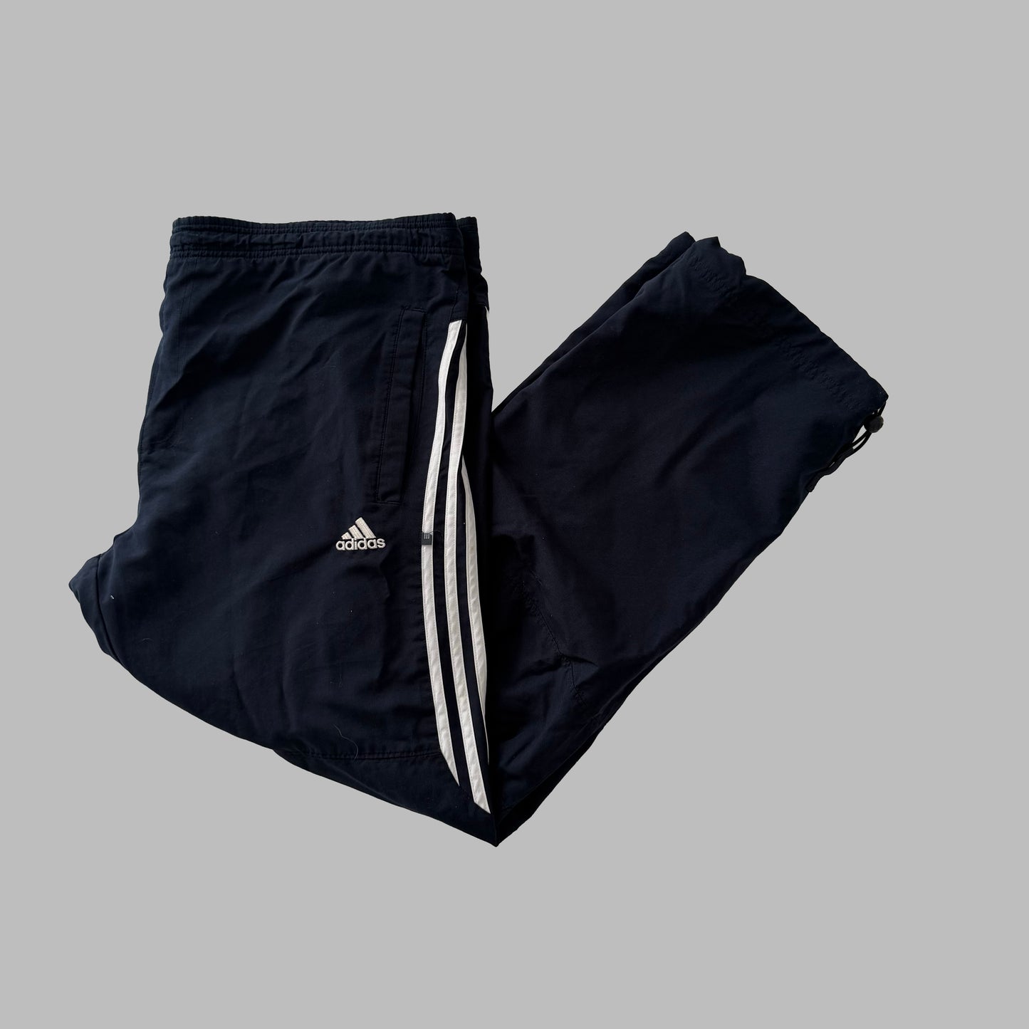 Y2K Adidas Three Stripe Baggy Track Pants - XL