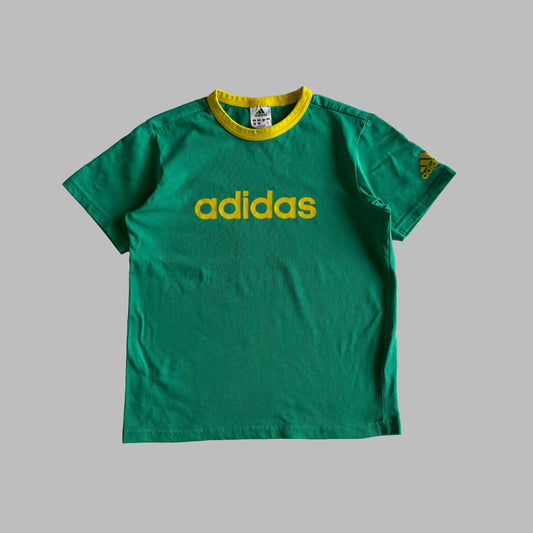 Y2K Adidas Ringer Spell Out Baby Tee - M