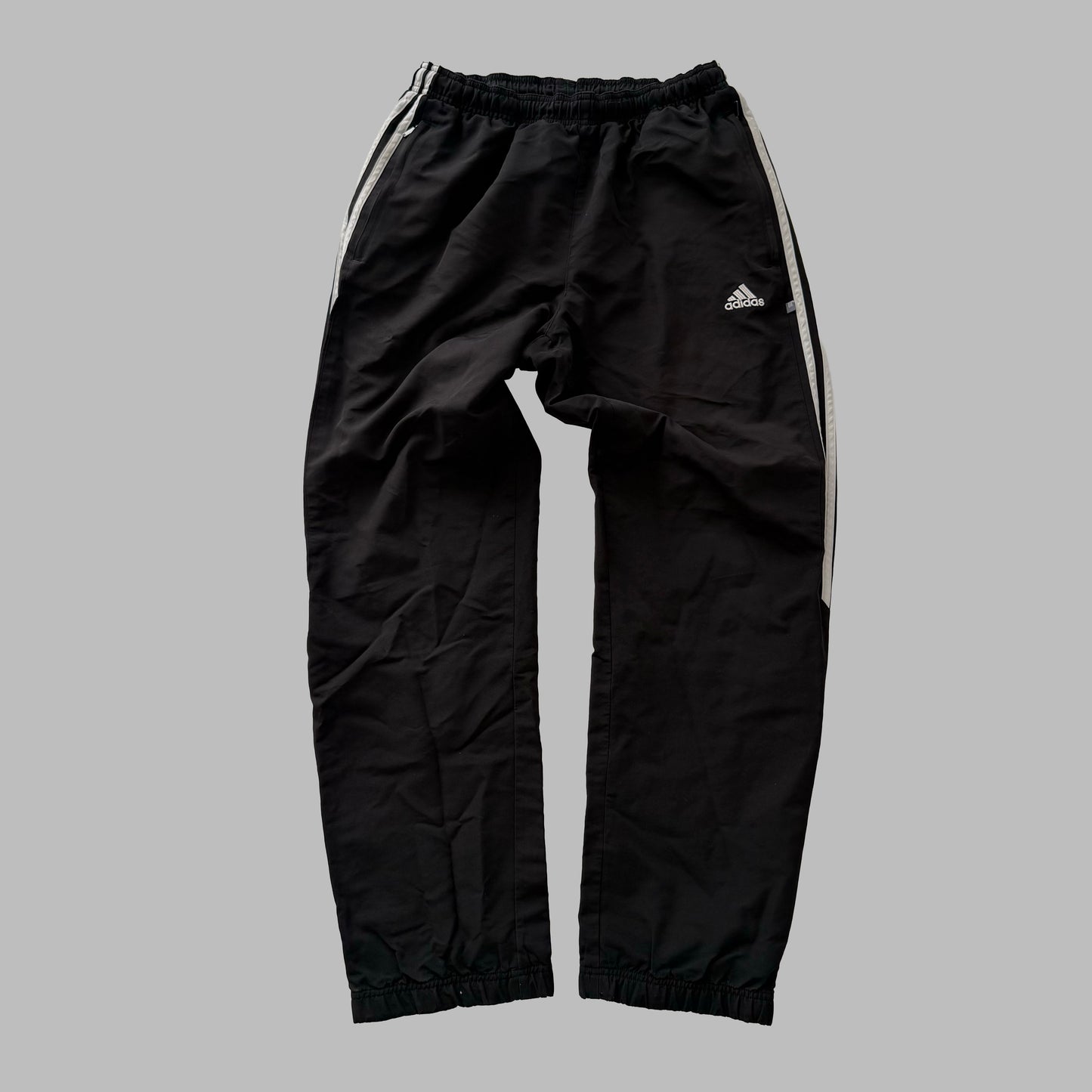 Y2K Adidas Three Stripe Straight Leg Track Pants - S