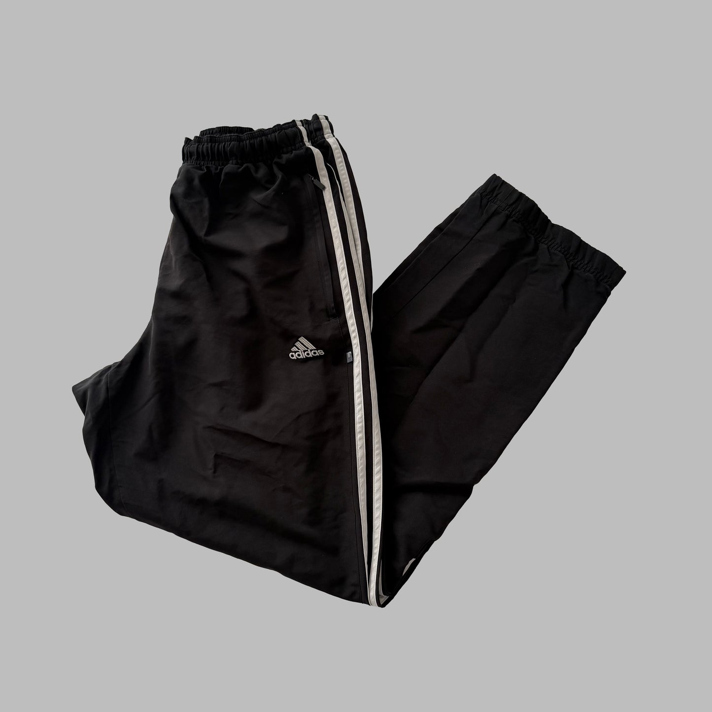 Y2K Adidas Three Stripe Straight Leg Track Pants - S