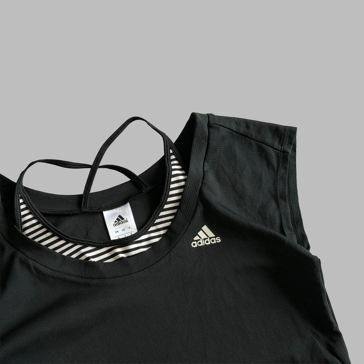 Y2K Adidas Layered Activewear Top - M