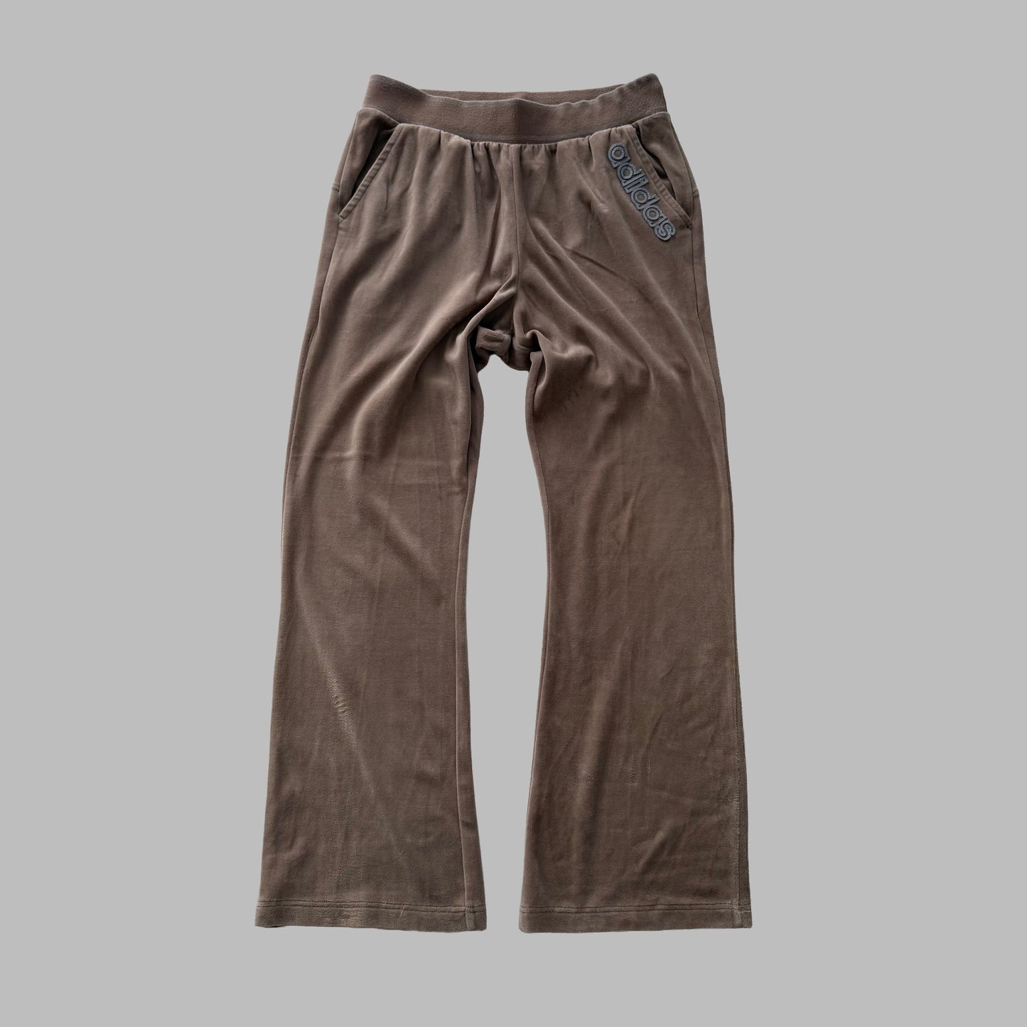Y2K Adidas Wide Leg Spell Out Track Pants - S