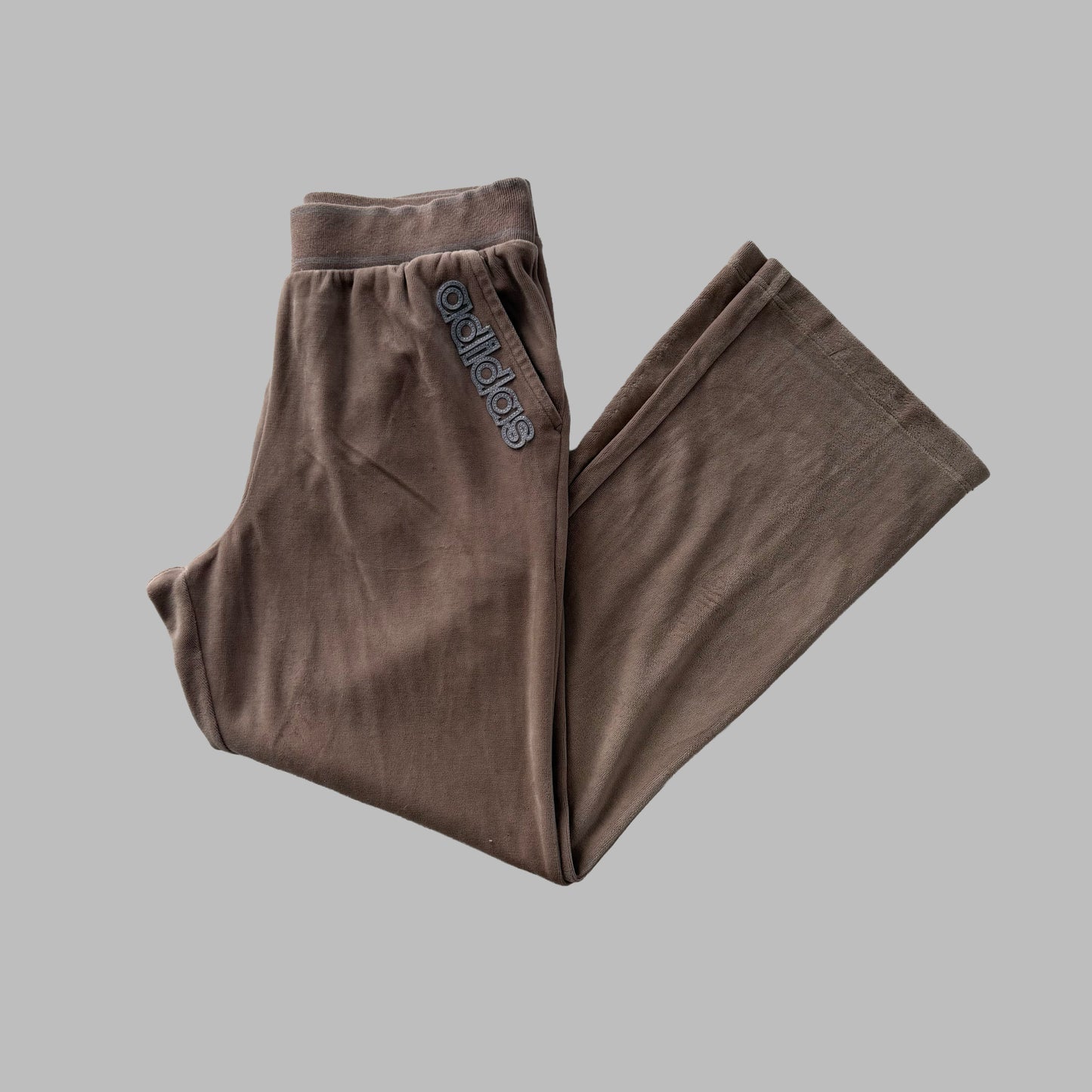Y2K Adidas Wide Leg Spell Out Track Pants - S