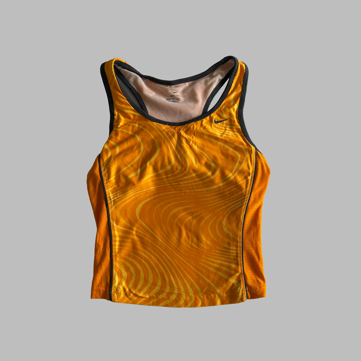 Y2K Nike Swirl Print Fitted Activewear Top - S