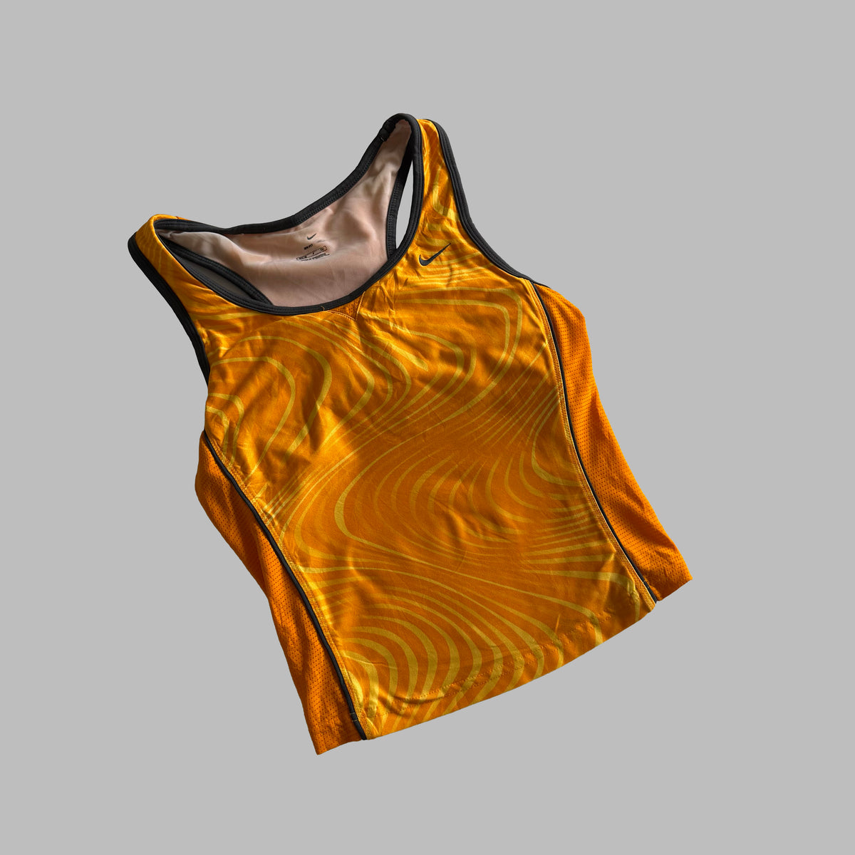 Y2K Nike Swirl Print Fitted Activewear Top - S