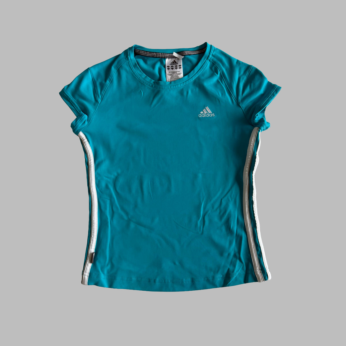 Y2K Adidas Three Stipe Synched Activewear Top - S