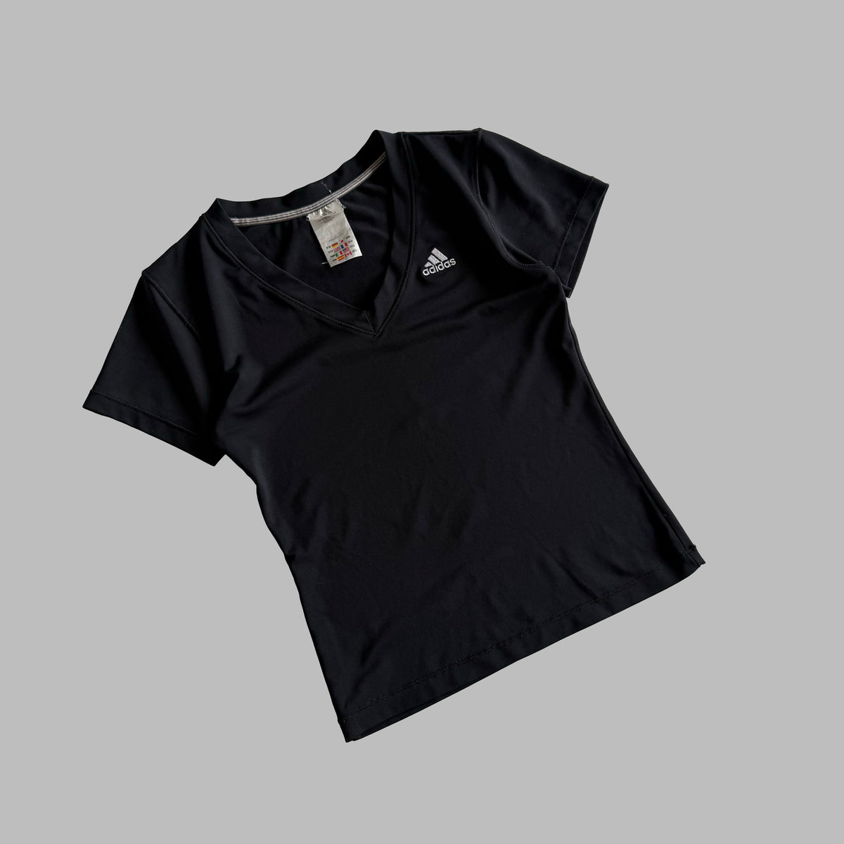 Y2K Adidas V-Neck Activewear Top - S