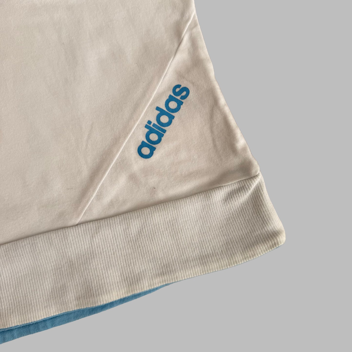 Y2K Adidas Wide Neck Three Stripe Activewear Top - L