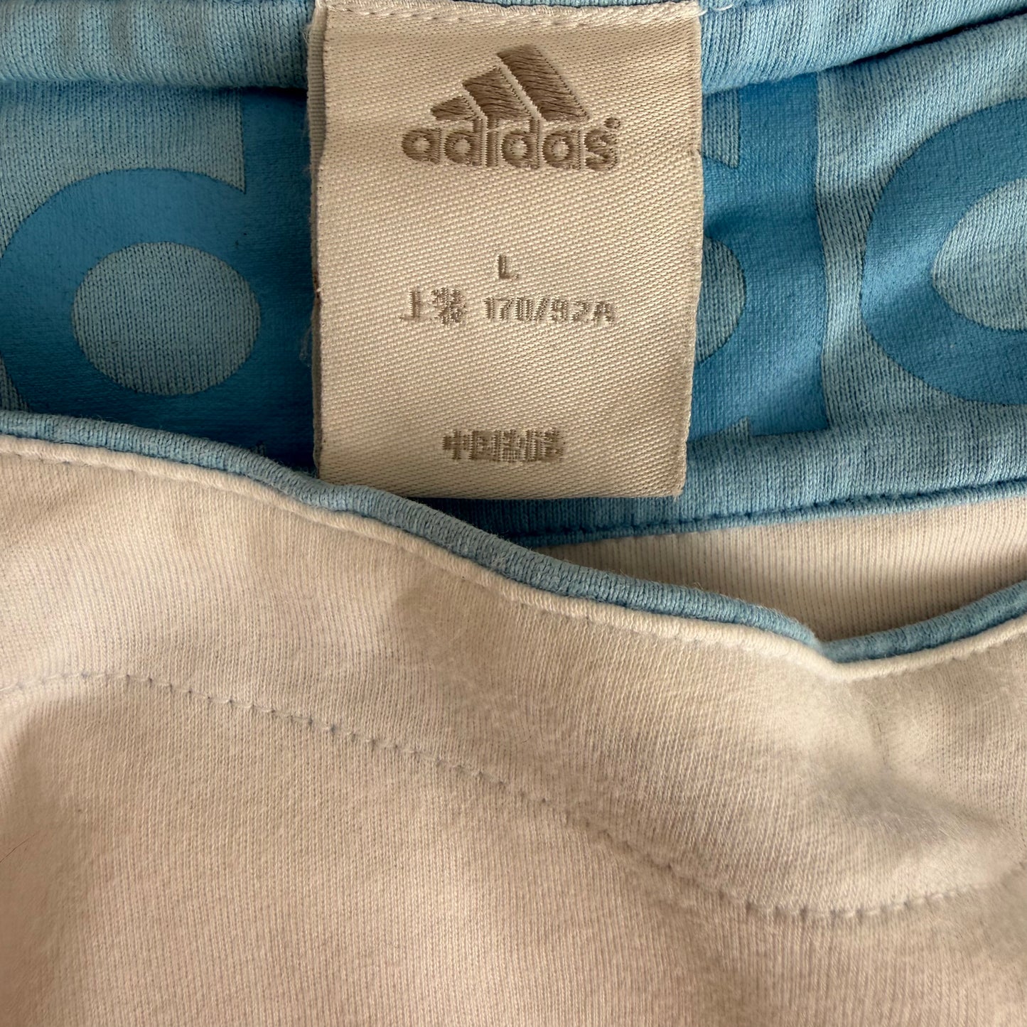 Y2K Adidas Wide Neck Three Stripe Activewear Top - L